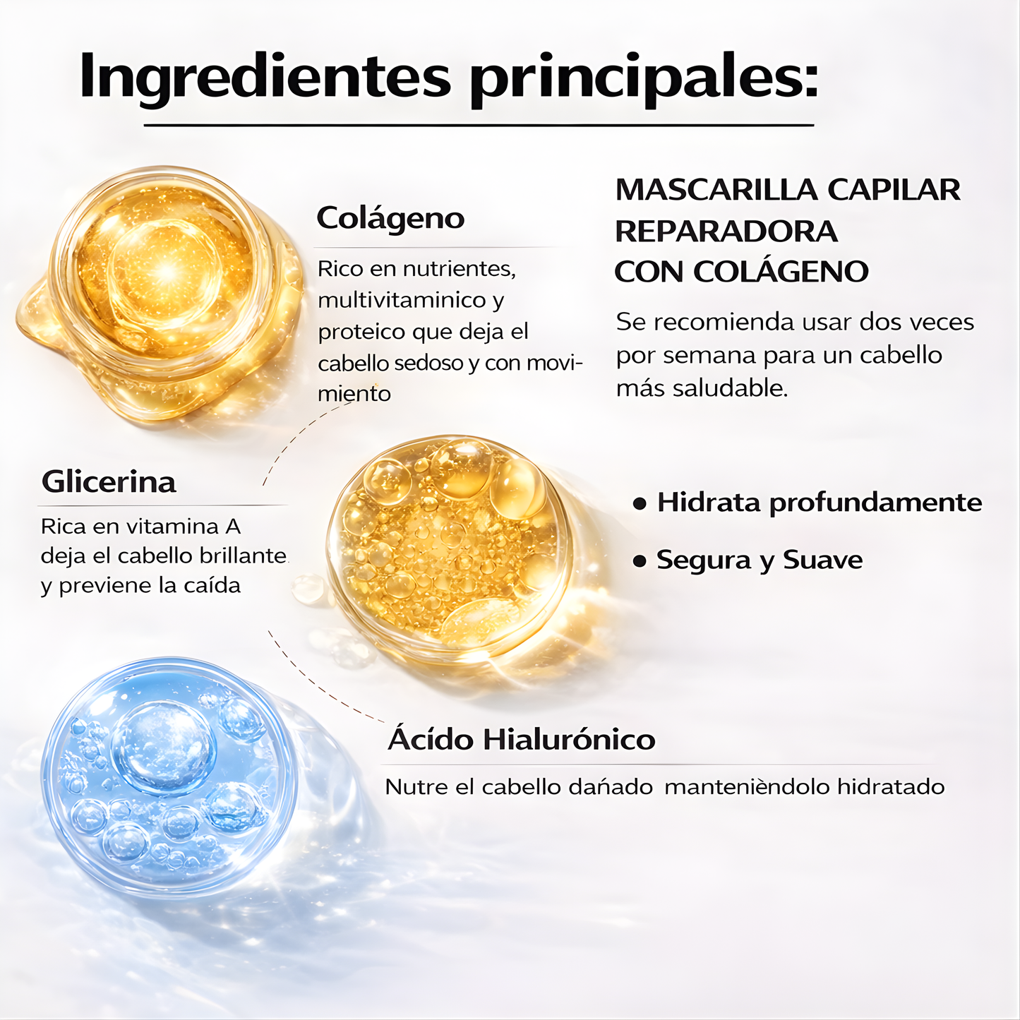 Mascarilla capilar reparadora con colágeno